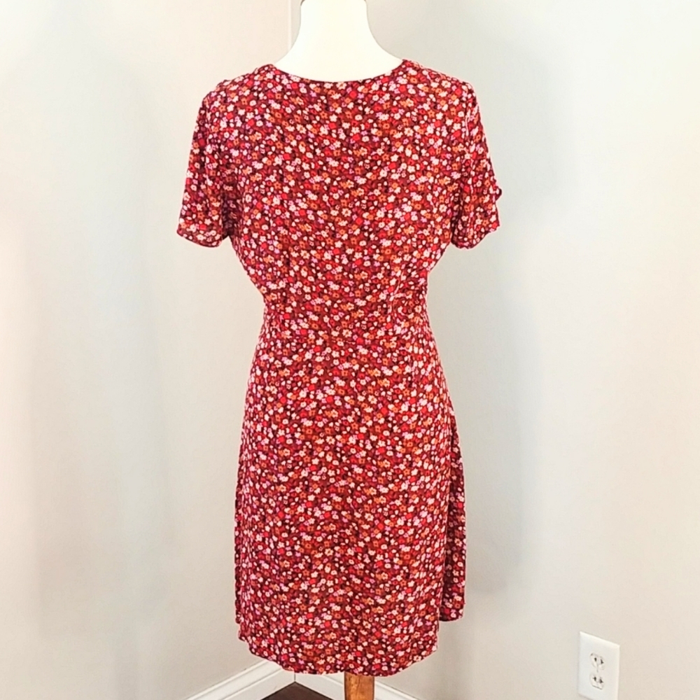 MADEWELL Button Front Mini Dress In Spring Prairie - Picture 8 of 10